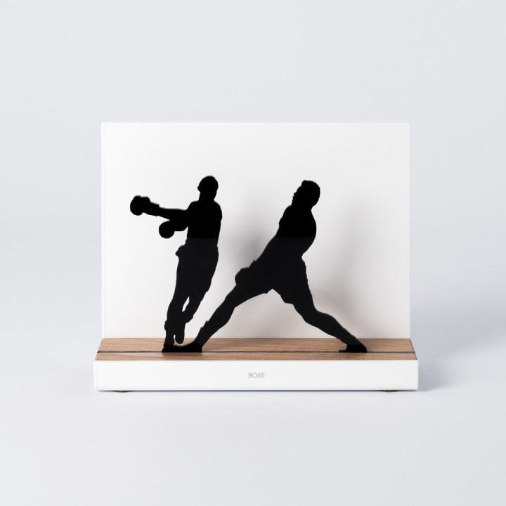 Figure "Boxe · Deux boxeurs en combat", vue de face