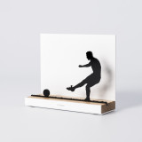 Figure "Football · Shot on goal", angled view showing its oak base