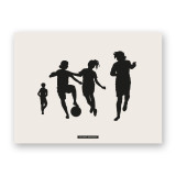Lámina "Fútbol · Niños jugando en grupo", la ilustración completa