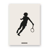 Print "Tennis · Left-handed slice backhand", the full artwork