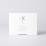 Sleeve of the figure "Padel · Woman player volleying" with the text explaining the silhouette