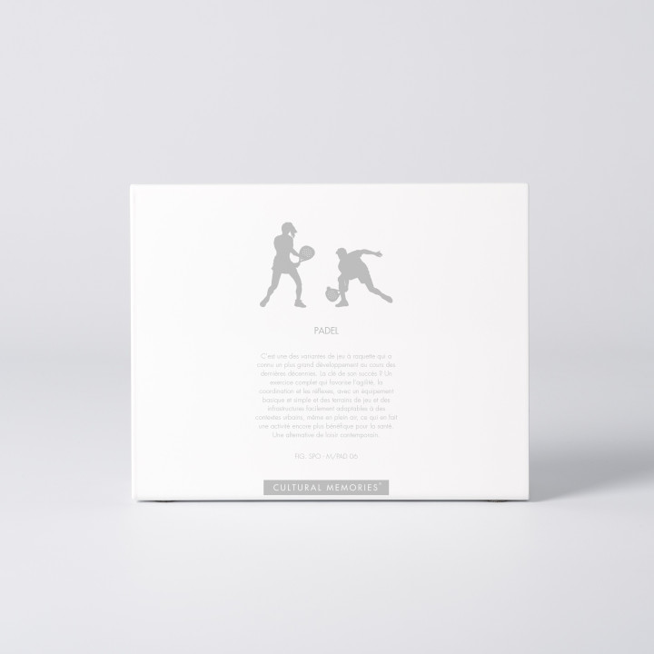 Coffret de la figure "Padel · Paire mixte" avec le texte qui explique la silhouette