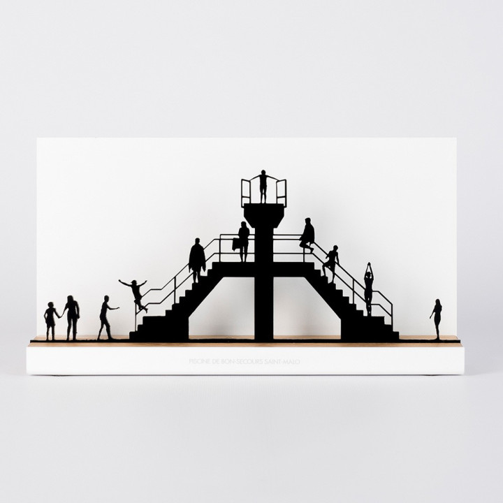 Figure "PISCINE DE BON-SECOURS SAINT-MALO BAIGNEURS" | Collection CÔTE OUEST | Souvenir
