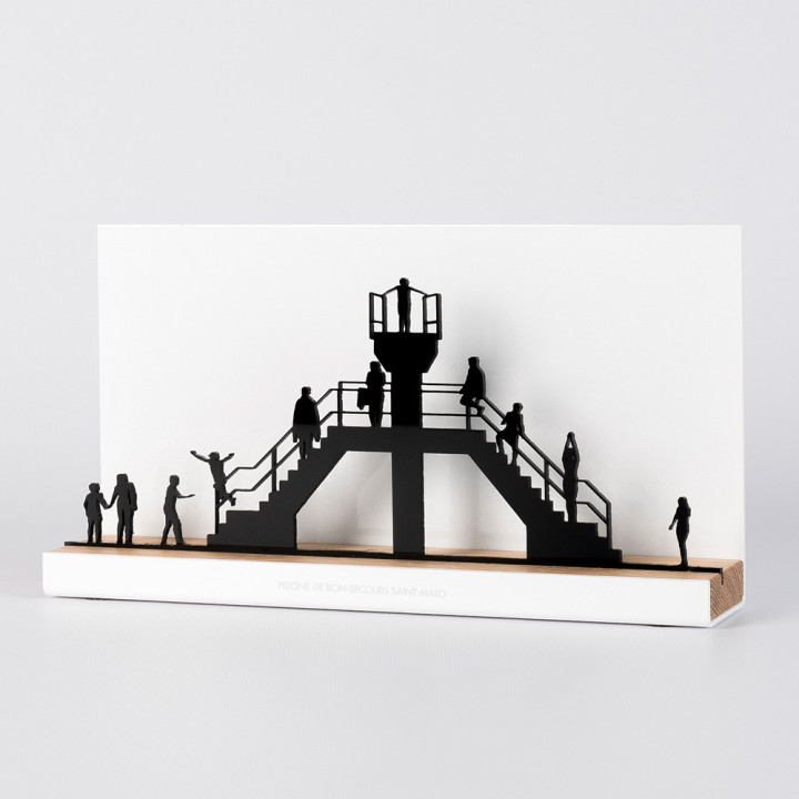 Figure "PISCINE DE BON-SECOURS SAINT-MALO BAIGNEURS" | Collection CÔTE OUEST | Souvenir