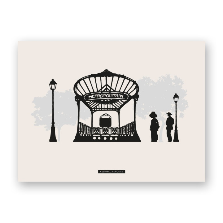 Lámina "METRO ABBESSES", la ilustración completa