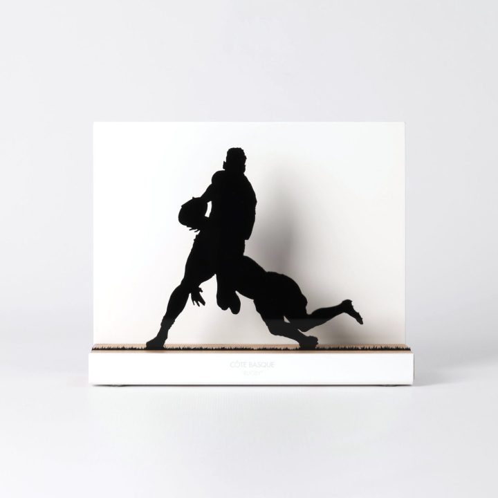 Figura "Rugby · Placaje al portador", vista de frente