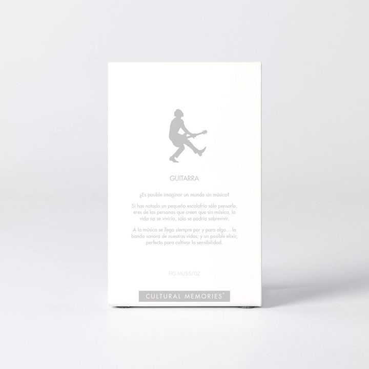 Estuche de la figura "Guitarra · Duck walk" con el texto que explica la silueta