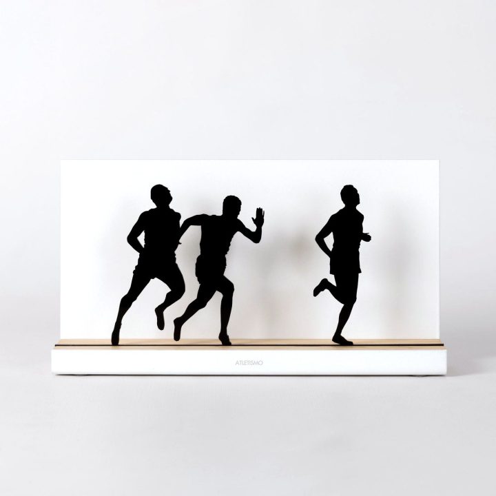 Figure "Athletics · Three runners", front view
