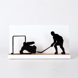 Figure "Ice hockey · Shot on the goalkeeper", front view
