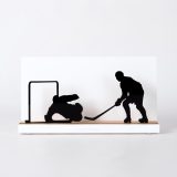 Figura "Hockey hielo · Tiro ante el portero", vista de frente