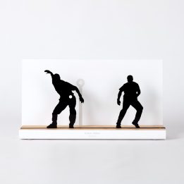 Figure "Basque pelota · Pair of pelotaris on guard", front view