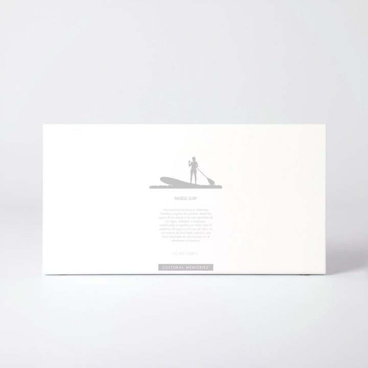 Sleeve of the figure "Paddle surf · Woman paddling upright" with the text explaining the silhouette
