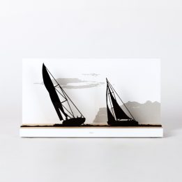 Figure "Sailing · Two racing sailboats", front view