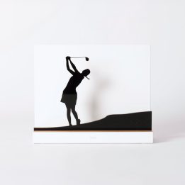 Figure "Golf · Woman golfer on the fairway", front view