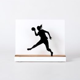 Figure "Handball · Ponytailed player leaping", front view