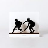 Figure "Field hockey · Duel between women players", front view
