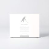 Estuche de la figura "Hockey hielo · Jugador patinando" con el texto que explica la silueta