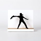 Figure "Jai alai · Woman player throwing with the cesta", front view