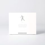 Sleeve of the figure "Basque pelota · Pelotari winding up a volley, hook" with the text explaining the silhouette