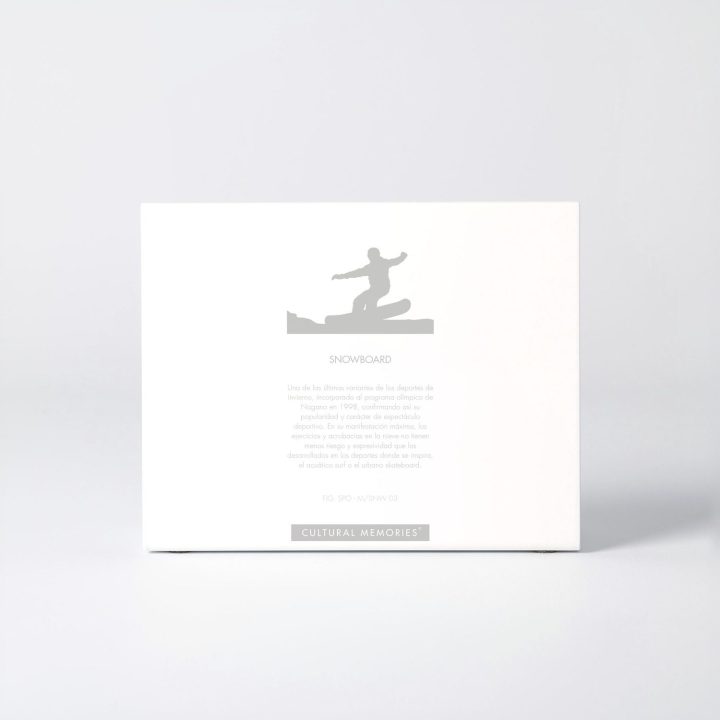 Sleeve of the figure "Snowboard · Ollie-pop takeoff down the slope" with the text explaining the silhouette