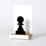 Figure "Chess · Pawn", angled view showing its oak base