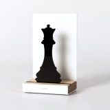 Figure "Chess · Queen", angled view showing its oak base