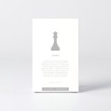 Sleeve of the figure "Chess · Queen" with the text explaining the silhouette