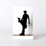 Figura "Golf · Golfista con la bolsa al hombro", vista de frente