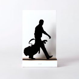Figure "Golf · Golfer walking with the bag", front view