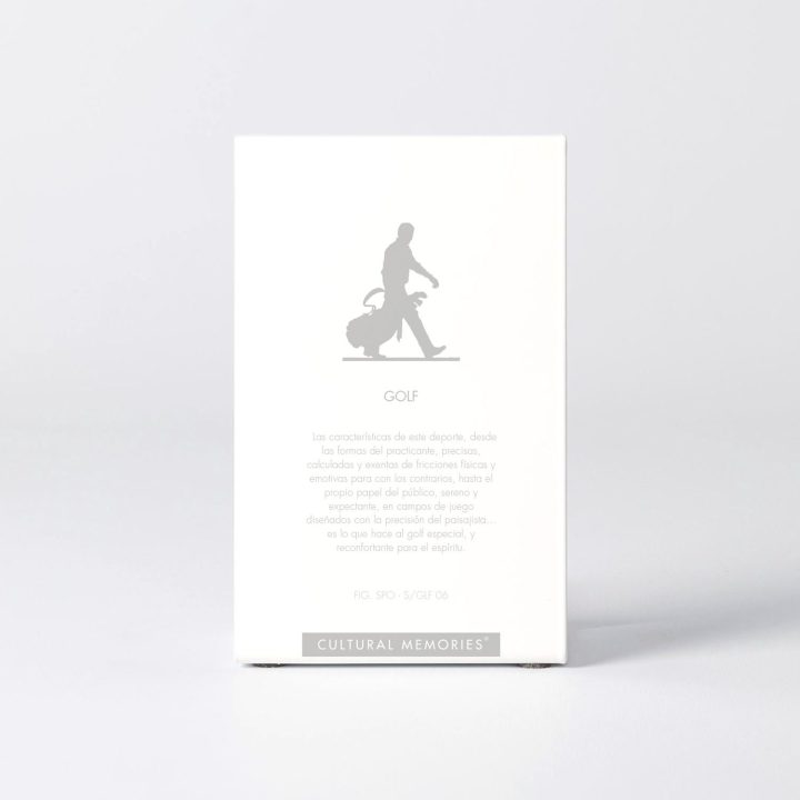 Sleeve of the figure "Golf · Golfer walking with the bag" with the text explaining the silhouette