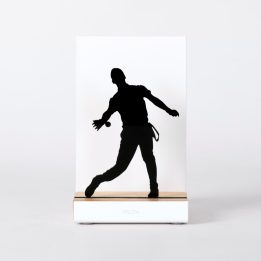 Figure "Basque pelota · Pelotari playing underarm", front view