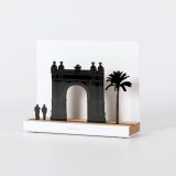 Figure "Barcelona Arc de Triomf", angled view showing its oak base