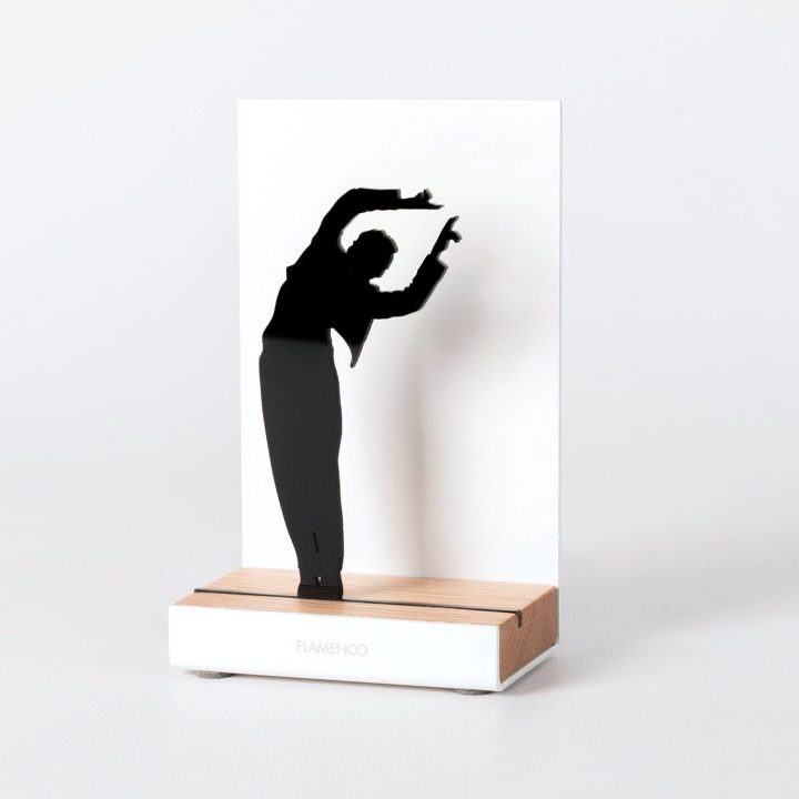 Figure "Male flamenco dancer", angled view showing its oak base