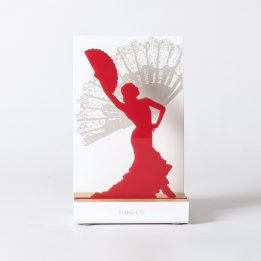Figura "Bailadora con abanico · Roja", vista de frente