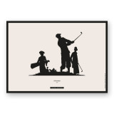 Affiche "Golf · Partie vintage avec caddie", l'illustration complète