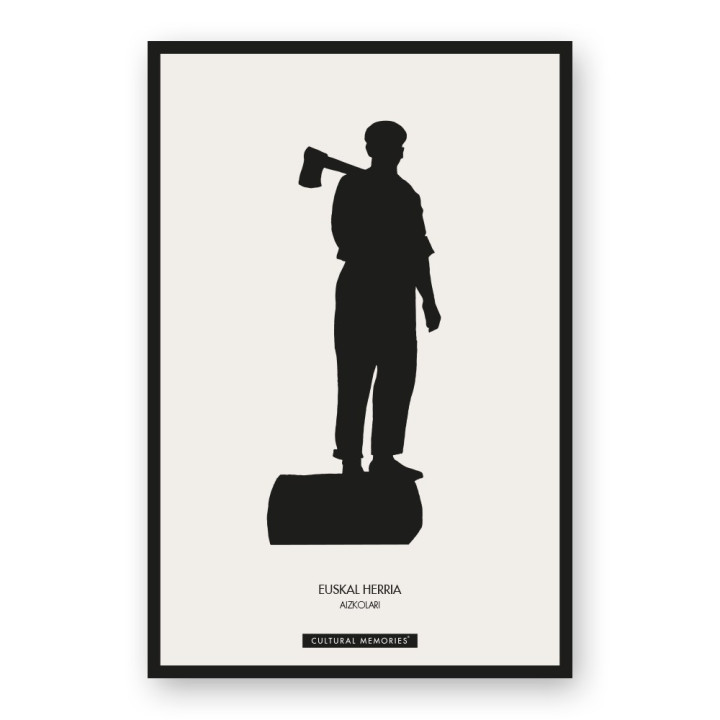 Recto de la carte postale "AIZKOLARI", avec la silhouette