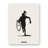 Lámina "Ciclismo · Ciclocrós con la bici al hombro", la ilustración completa