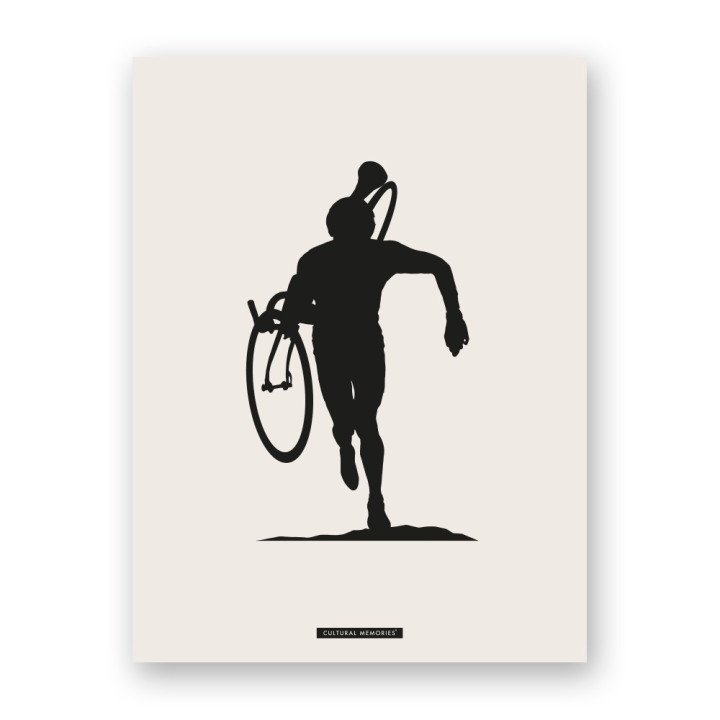 Print "Cycling · Cyclo-cross, bike on the shoulder", the full artwork