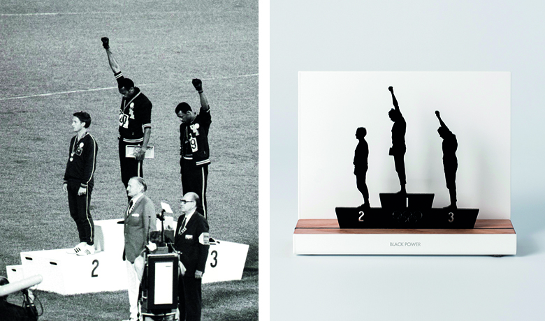 Figura recuerdo podium mexico 68 black power